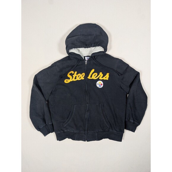 NFL Team Apparel Pittsburgh Steelers Hoodie Zip Up Jacket Women’s XL Sherpa - Picture 2 of 9